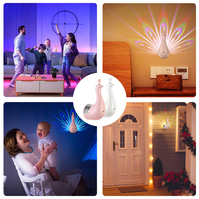 LED Peacock Projection Lamp with Remote