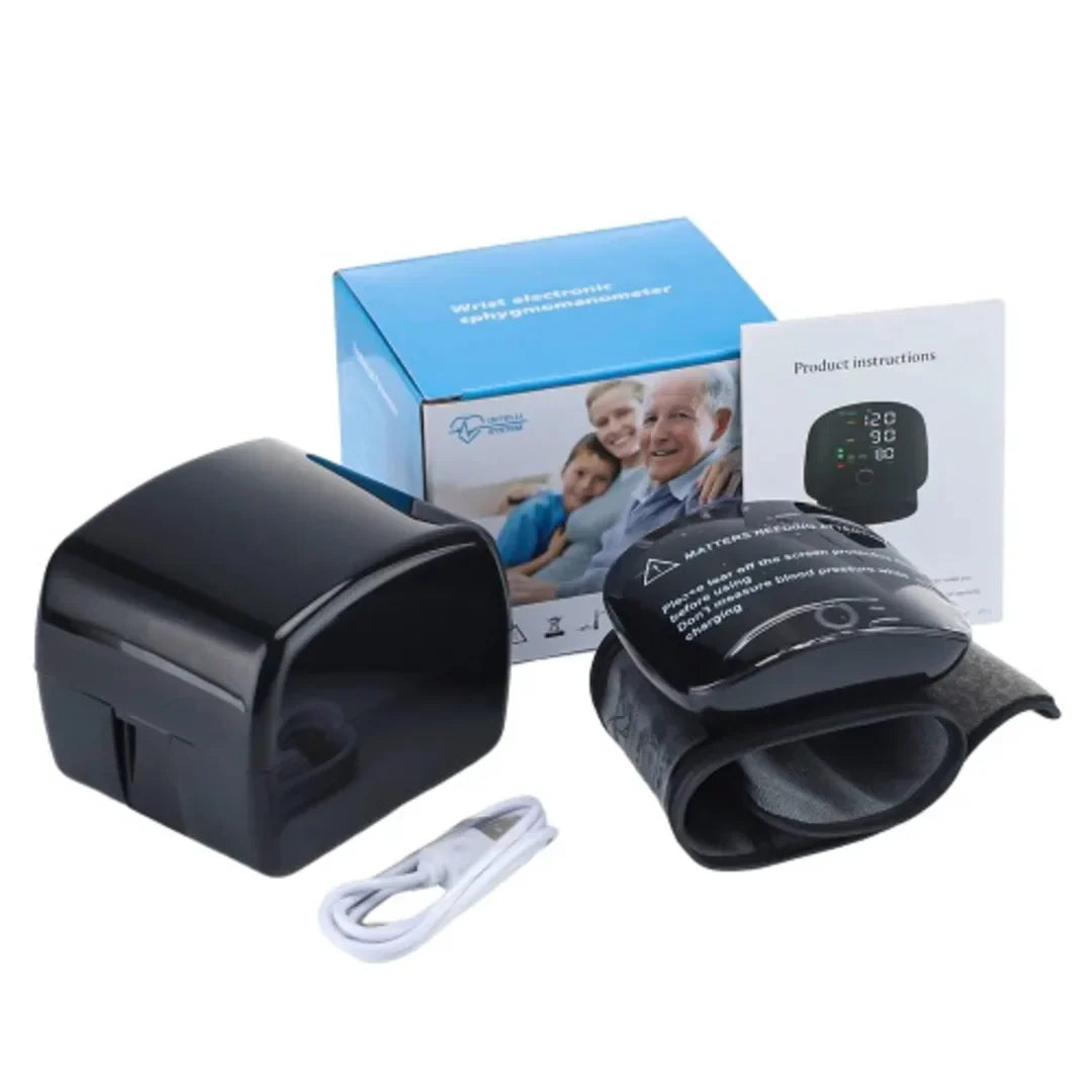 Rechargeable Wrist BP Monitor – Digital LED 1 Year Warranty