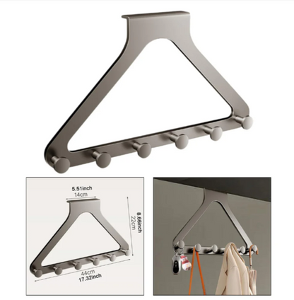 6-Hook Multi-Function Door Hanger – Space Saving Organizer