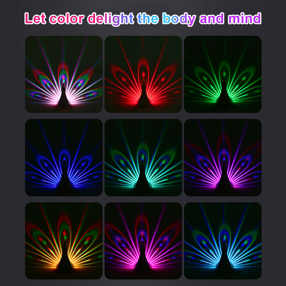 LED Peacock Projection Lamp with Remote