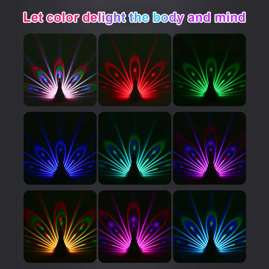 LED Peacock Projection Lamp with Remote
