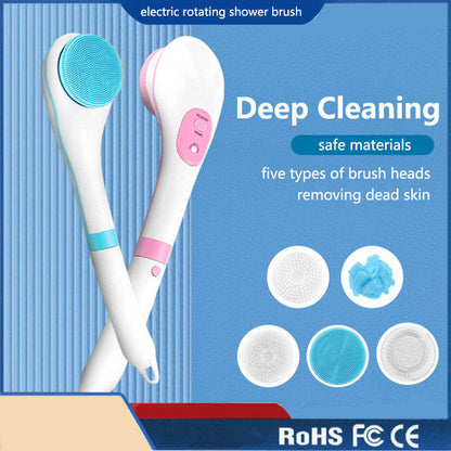 Electric Long-Handle Bath Massage Brush  Water-Resistant Design – Safe to Use in the Shower & Bath
