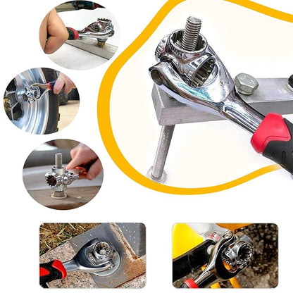 8-in-1 Universal Socket Wrench – 360° Rotating Tool