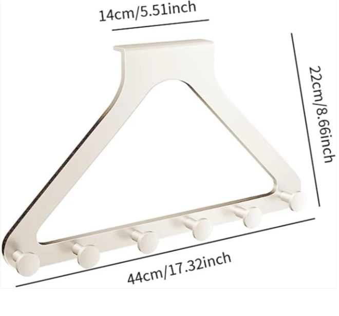6-Hook Multi-Function Door Hanger – Space Saving Organizer
