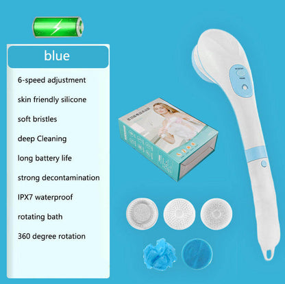 Electric Long-Handle Bath Massage Brush  Water-Resistant Design – Safe to Use in the Shower & Bath