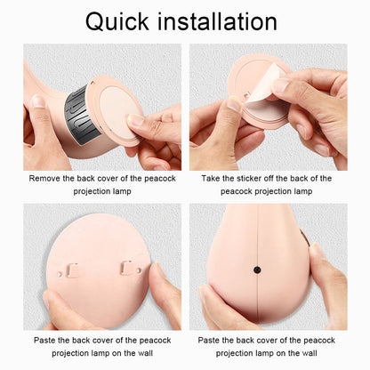 LED Peacock Projection Lamp with Remote