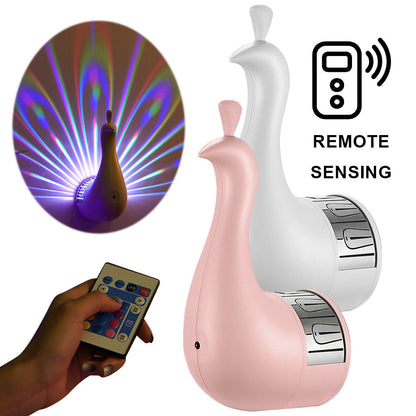 LED Peacock Projection Lamp with Remote
