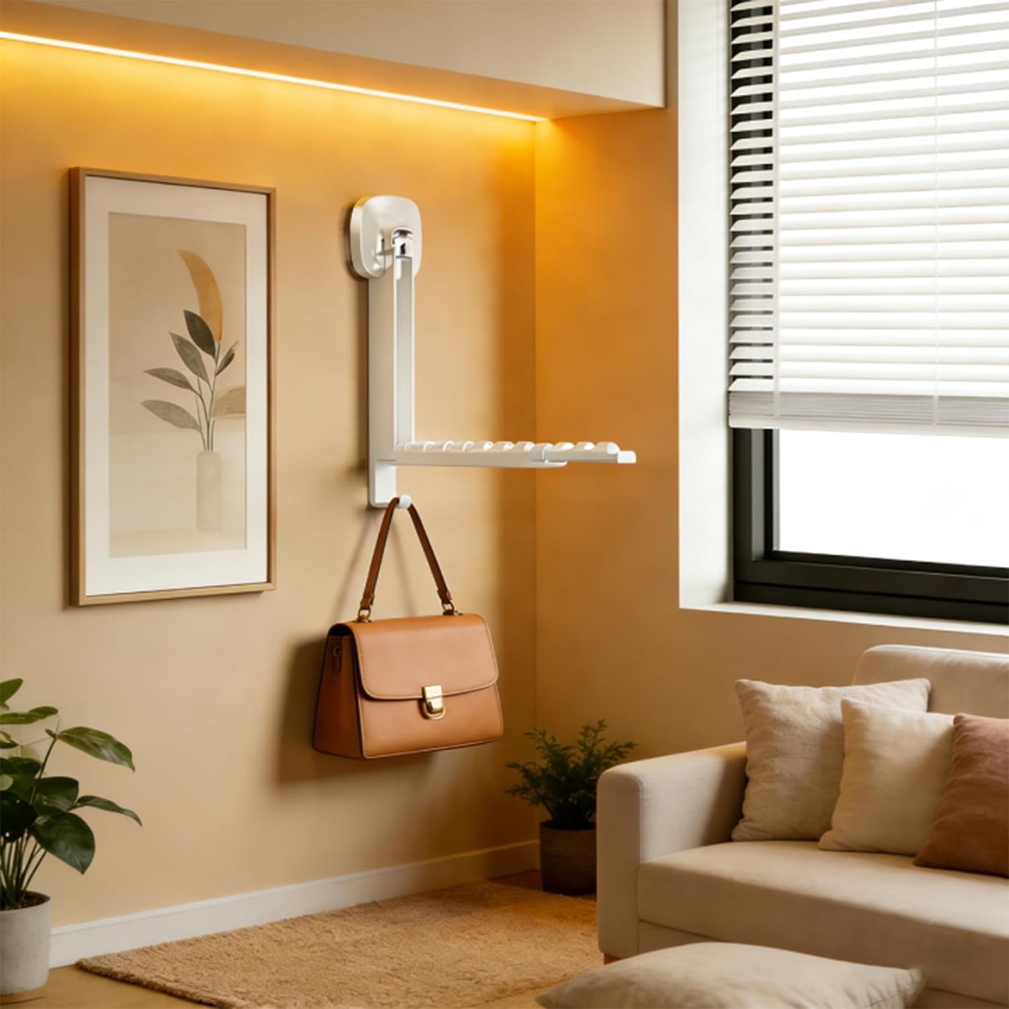 Suction cup telescopic drying rack