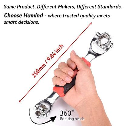 8-in-1 Universal Socket Wrench – 360° Rotating Tool