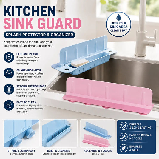 Kitchen Sink Guard – Splash Protector and Organizer