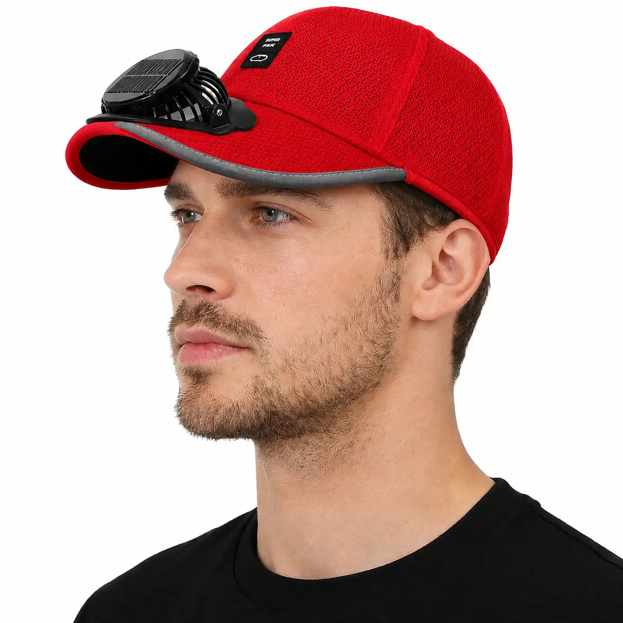 Solar Fan Hat Sun Visors Hat Summer Breathable Mesh Cap Solar USB Charging
