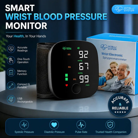 Rechargeable Wrist BP Monitor – Digital LED Display & Voice